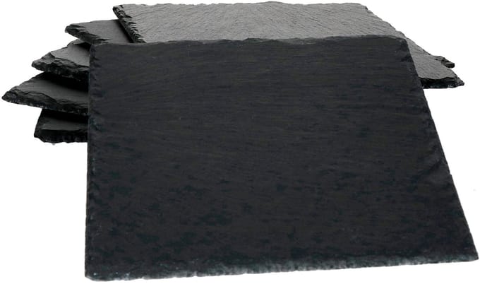 Set van 6 leistenen borden 17x17 cm - 23464639