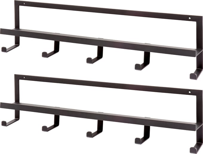 WOOOD Quinn Kapstok 5 Haken - Metaal - Zwart - Set van 2