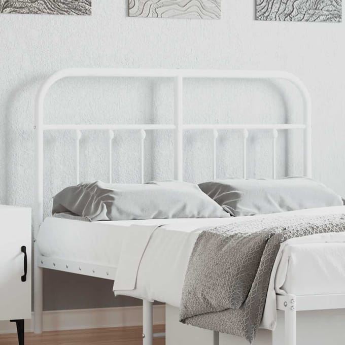vidaXL - Vervangend - hoofdbord - metaal - wit - 120 - cm