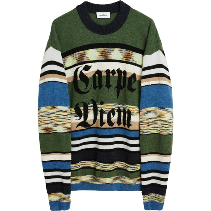 Soulland Carpe Diem Jumper Multi Dark Größe: XS/S | Strickpullover Outlet | Unisex