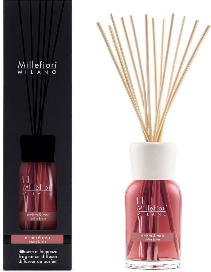 Millefiori Milano Geurstokjes 500 ml - Ambra & Rosa