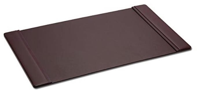 Chocoladebruine Bureau-onderlegger met Leer en Zijbekleding, 64,8 x 43,8 cm
