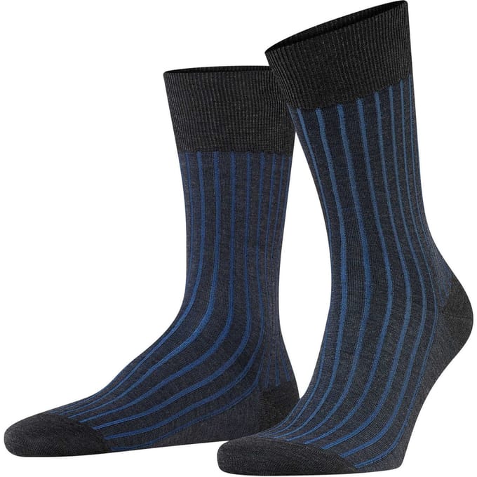 FALKE Shadow gedessineerd katoen sokken heren grijs - maat 43-44