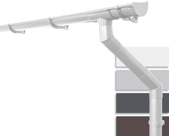 Halfronde Dakgoot Set voor Terras en Carport - 100mm, 5m Wit