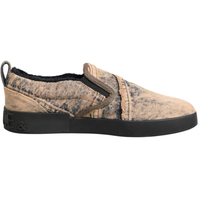 Dolce & Gabbana Beige Katoenen Lage Instap Sneakers Schoenen