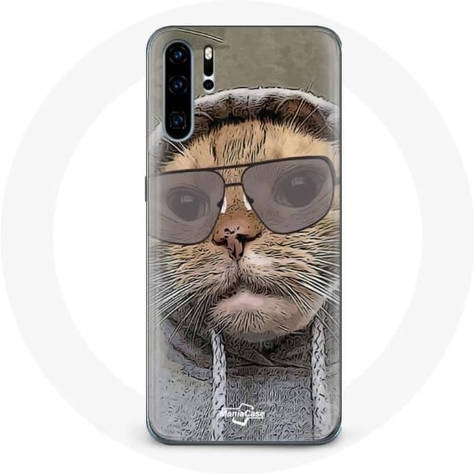 Coque pour Huawei P30 Chat avec une capuche photo drole Animaux