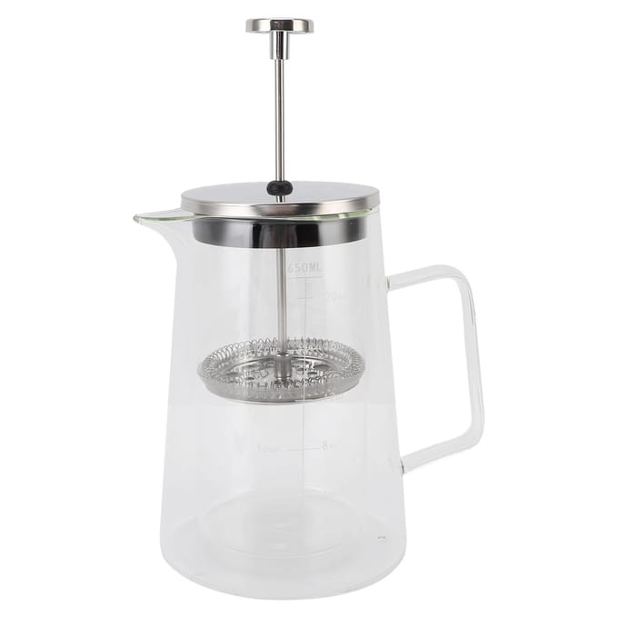 French Press Koffiezetapparaat 650ML Hoog Borosilicaatglas Dubbelwandige French Press Koffiepot voor L white