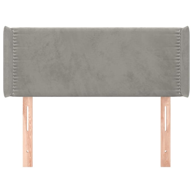 vidaXL - Hoofdbord - met - randen - 83x16x78/88 - cm - fluweel - lichtgrijs