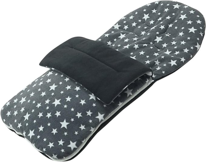 Fleece voetenzak - Kinderwagen deken - Warmte buiten - 2-in-1 ontwerp - 90 x 40 cm - Grijs ster