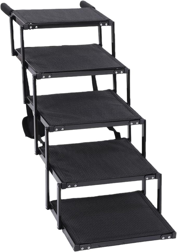 Hondenloopplank - Hondentrap Auto - Veilig Instappen - Opvouwbaar Aluminium - Tot 100 kg - Grijs