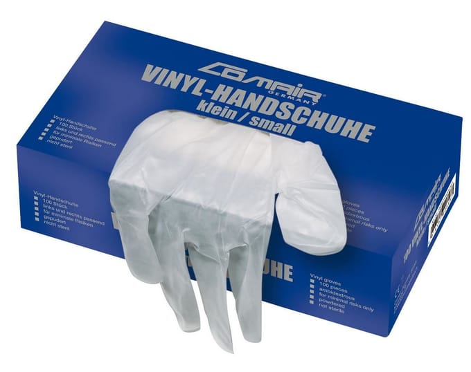 Comair Vinyl-Handschoenen gepoederd Maat S clear 100st
