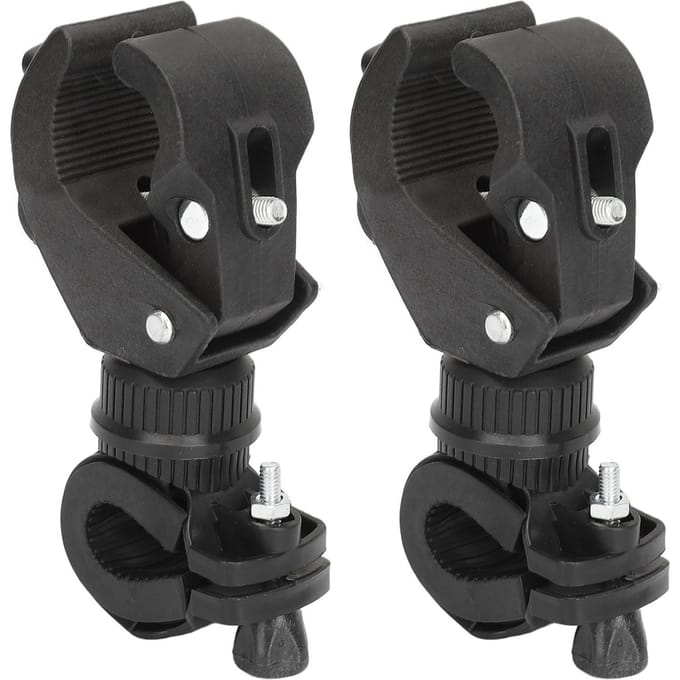 Lot de 2 supports de canne rotatifs à 360 degrés, universels, pour béquilles et cannes de marche black