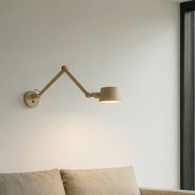 Lucande - wandlamp - 1licht - metaal - H: 14 cm - E27 - beige
