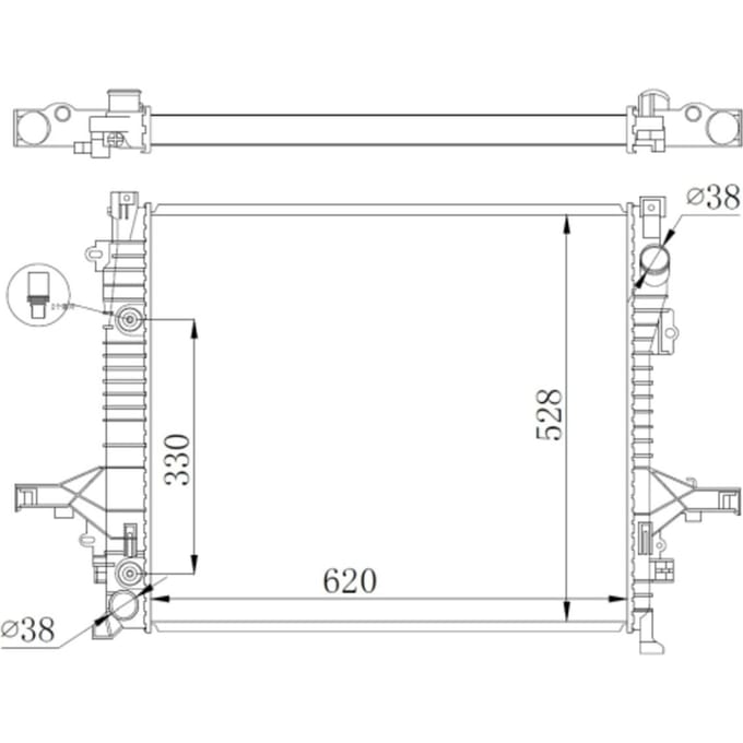 Radiator, motorkoeling NRF 550019