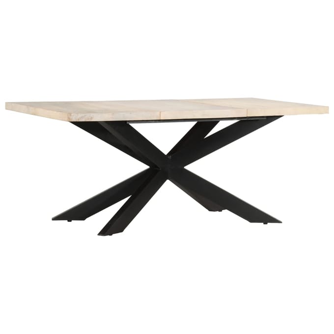 vidaXL - Eettafel - 180x90x76 - cm - massief - gebleekt - mangohout