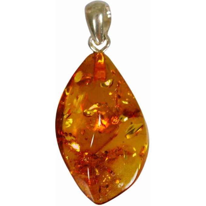 Cognac amber hanger - Baltisch Amber Sieraden brown