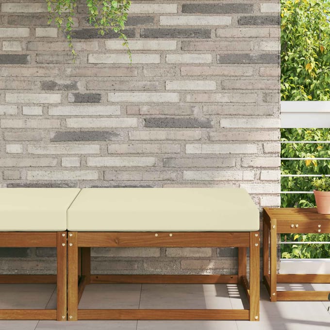 vidaXL - Buitenbankkussen - Polyester - Crèmekleurig - 80 - x - 80 - cm