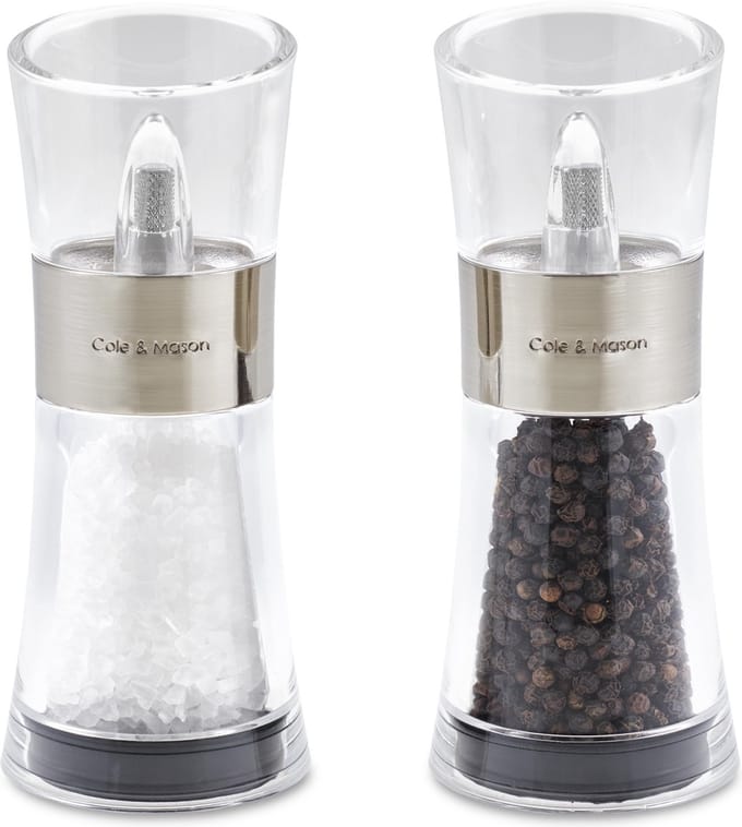 Cole & Mason - Flip Salt and Pepper Mill Gift Set, Chrome 15.4 cm