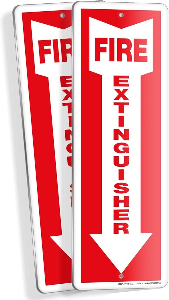 2x Brandblusser Bord Aluminium Veiligheidsinstructieplaat