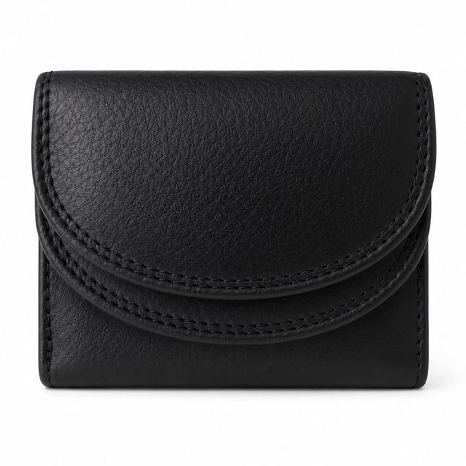 THL Design - Mini Portemonnee - Kleine Leren Portemonnee - Zwart