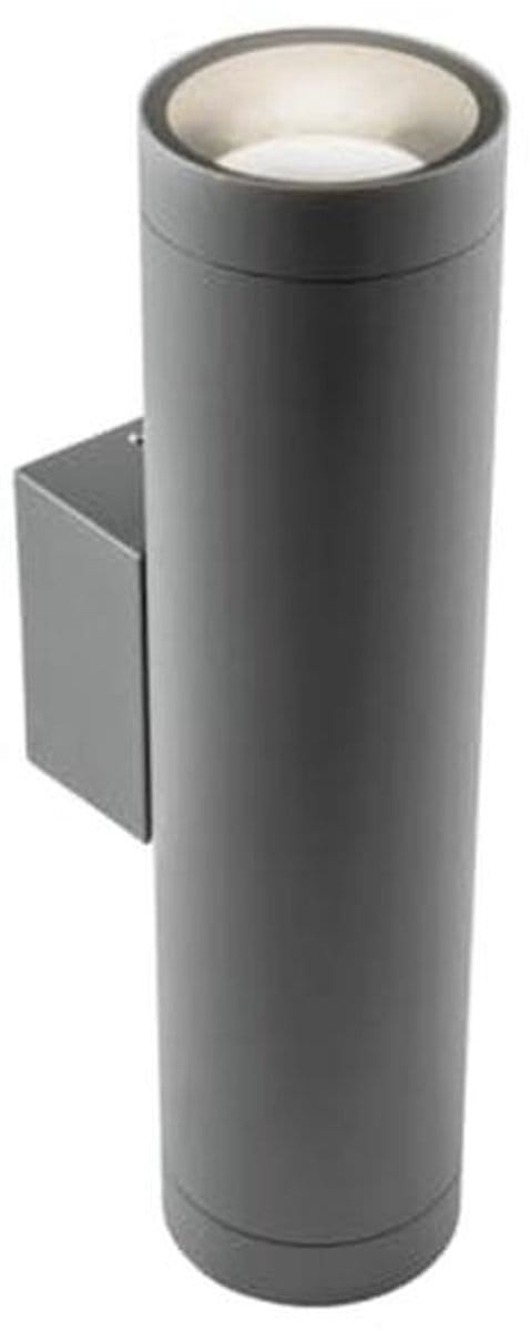Buitenwandlamp dubbele spot GU10 IP44 aluminium grijs
