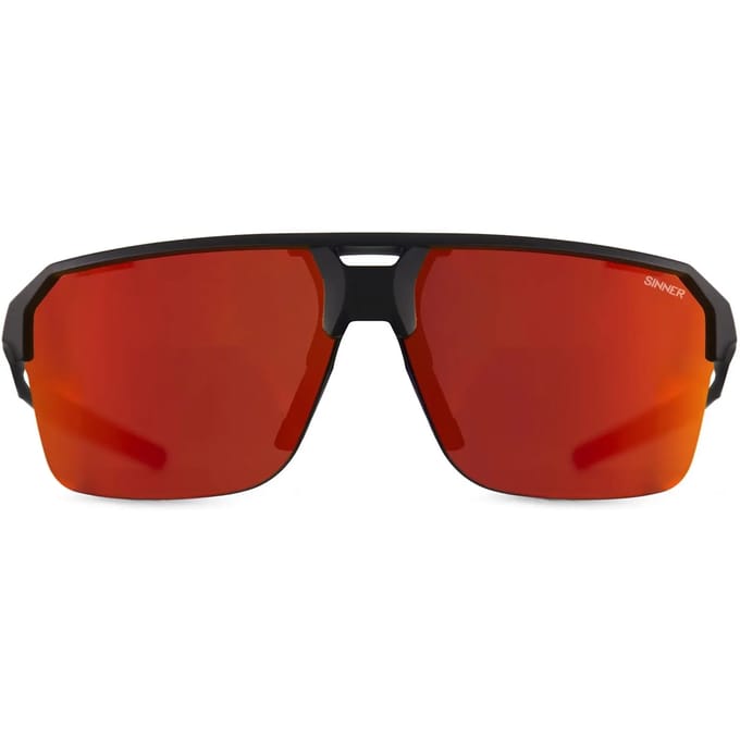 SINNER Bolt - Sportbril/ Zonnebril - Zwart - Rode lens - Unisex - One size - BIO based frame