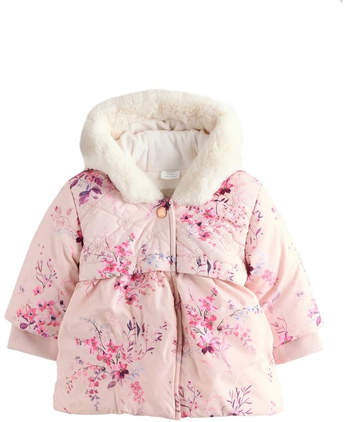 Next - Meisjes - Gewatteerde babyjas met bloemen - Roze