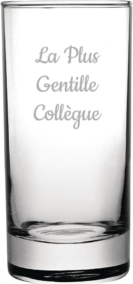 Longdrinkglas gegraveerd - 28,5cl - La Plus Gentille Collègue