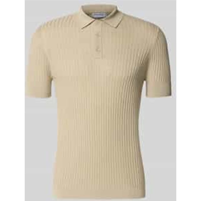 slim fit poloshirt van viscosemix met linnen-anteil