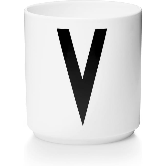 DESIGN LETTERS - Personal beker porselein  - V - wit