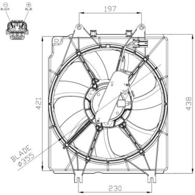 Koelventilatorwiel, motorkoeling NRF 47934