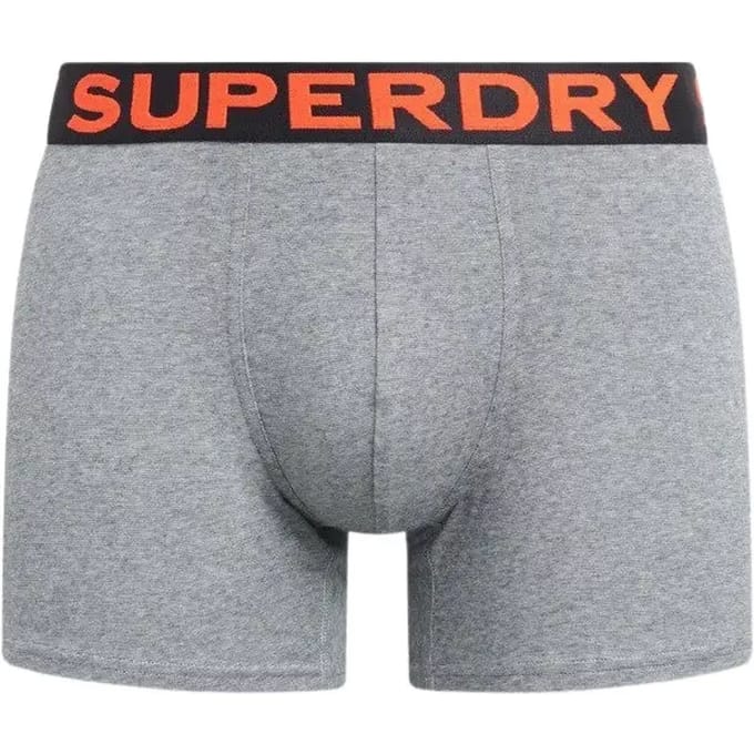 Superdry BOXER DOUBLE PACK Heren Onderbroek - Zwart/ Groen - Maat S