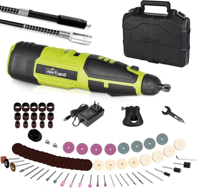 Draadloos Rotatiegereedschap - Multitool Graveerpen - Klusjes Thuis - 77 Delige Set - 12 Volt - GROEN