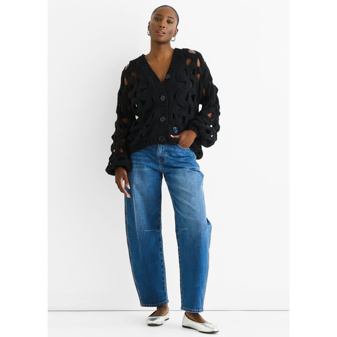 Zwarte Holle Chunky Gebreide Cardigan