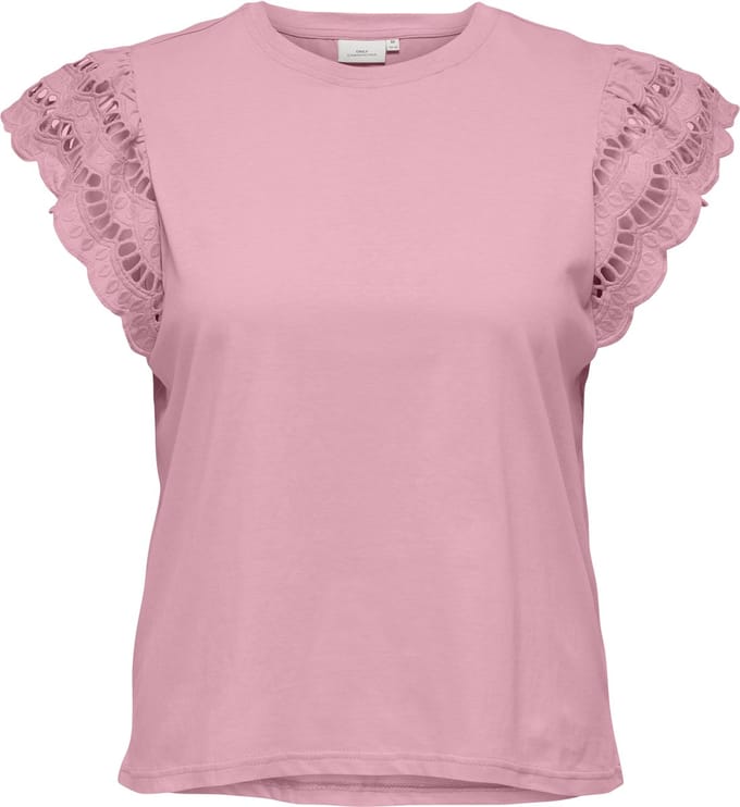 ONLY CARMAKOMA - CARMACY S/S O-NECK MIX TOP JRS Dames Blouse