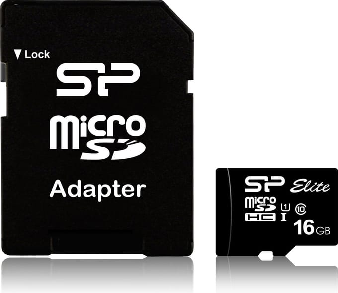 Silicon Power 16GB Elite MicroSDHC Class10 UHS-1 tot 85Mb/s incl. SD-adapter Zwart