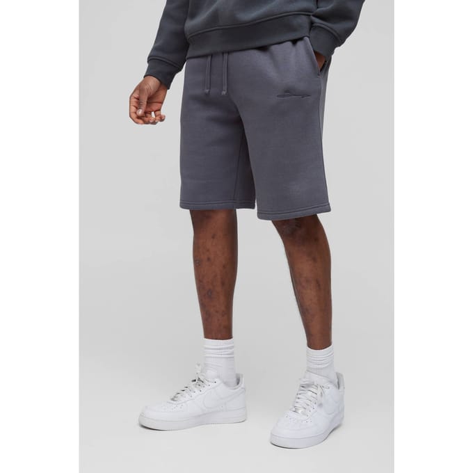Hoge Losse Pasvorm Middenlengte BM Signature Shorts | Charcoal | Size Medium
