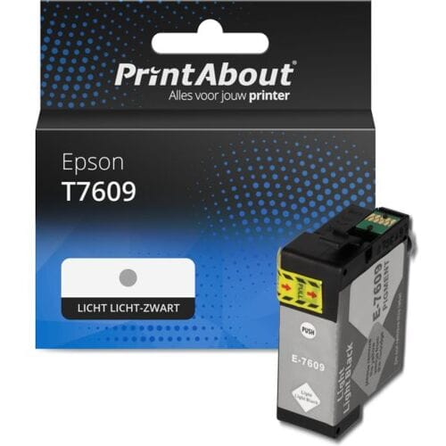 PrintAbout Inktcartridge T7609 Licht licht-zwart geschikt voor Epson
