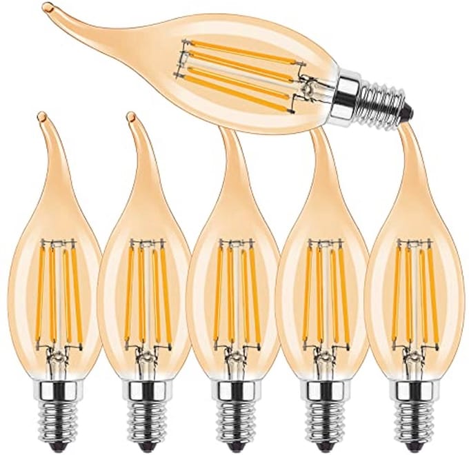 Dimbare E14 LED Kaarslamp Vintage 4W - Warm Wit 2700K, Vervangt 40W