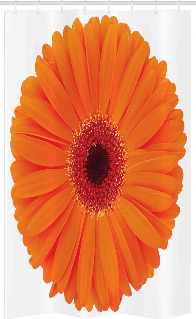 ABAKUHAUS douchegordijn – Oranje Gerbera – 120x180 cm – Polyester