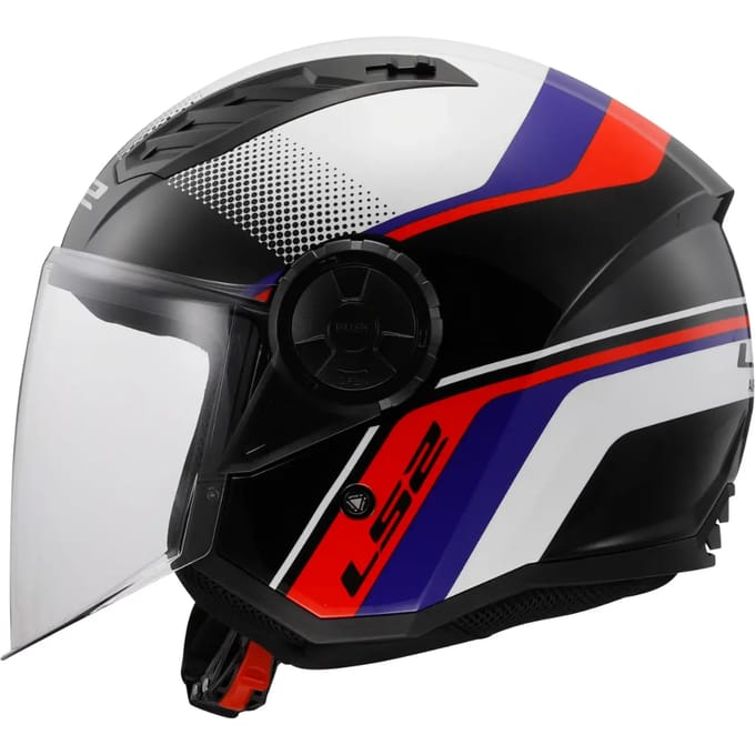 LS2 OF616 Airflow II Rush Wit Blauw Rood Jethelm - Helm
