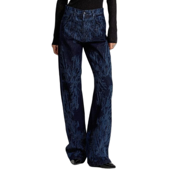 It's Basic - RHINESTONE LOOSE MID RISE JEANS