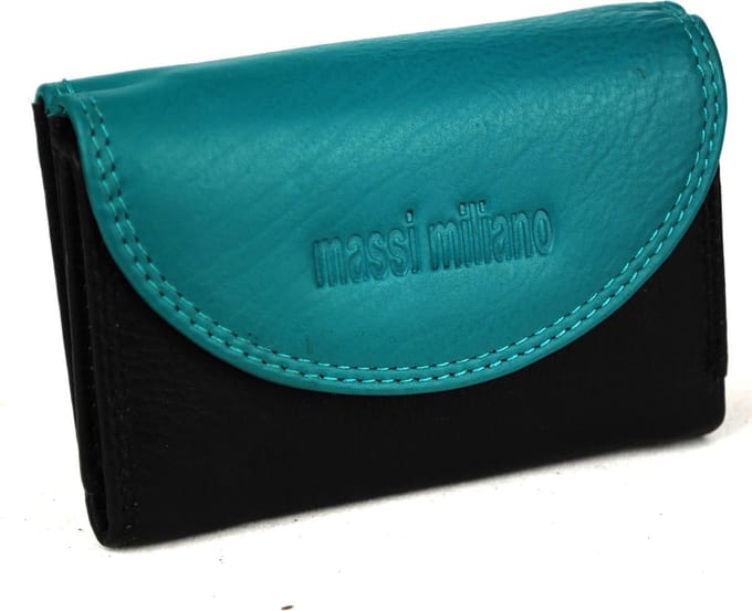 Massi Miliano Mini Portemonnee - Zwart/Turquase (A1-04-(6+41)