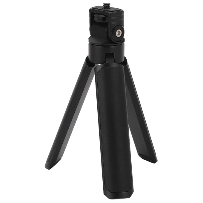 Mini Camera Statief Verstelbare Kop Draagbare Vlog Reis Selfie Stick Handvat Grip Bureau Statief black