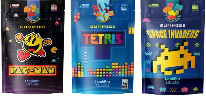 Fandom Snacks Space Invaders - Tetris - Pac-Man Fruit Juice Gummies 3 x 125g