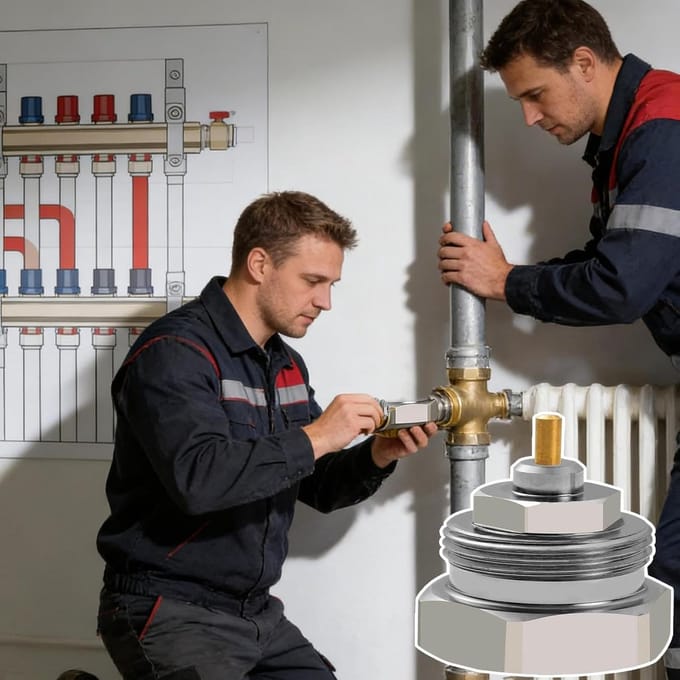 Thermostatische Radiatorkraan - Temperatuurregelaar - Verwarming Optimaliseren - Draadconversie - 3.5 cm - Metaal