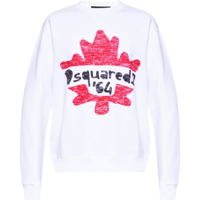 Dsquared2 Maple Leaf 64 Witte Sweatshirt