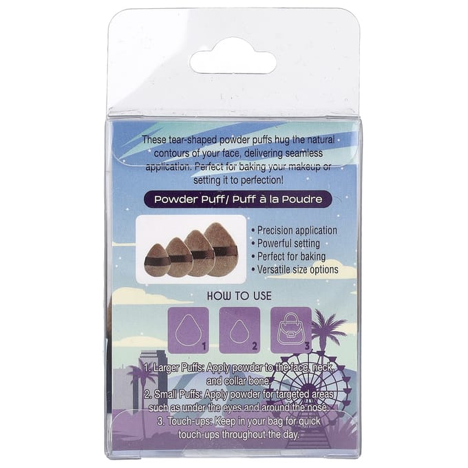 J.Cat Beauty, diverse bruine puffs, BR58, 4 stuks brown