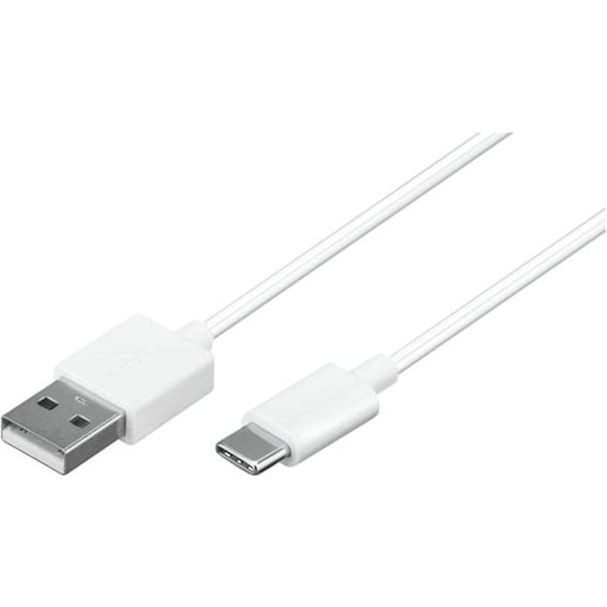 USB-C naar USB-A kabel - USB2.0 - tot 2A / wit - 0,10 meter