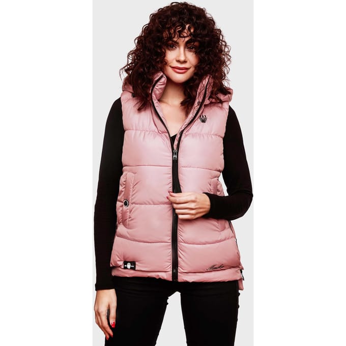Marikoo dames gewatteerd vest – Zarinaa, licht met afneembare capuchon